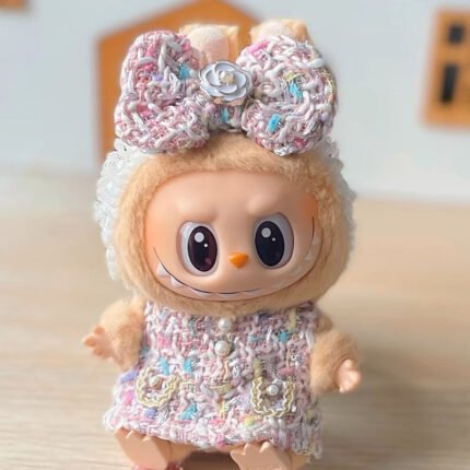 POP MART The Monsters Labubu Fashion Dress - Pastel-colored Chanel-style Bow Dress